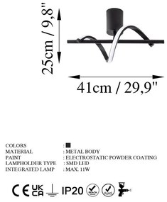 Plafoniera LED nera ø 7 cm Likma - Opviq lights