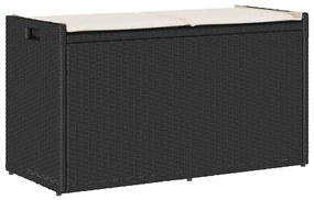 Cassapanca Da Esterno Con Cuscino Nera 100 Cm İn Polyrattan /