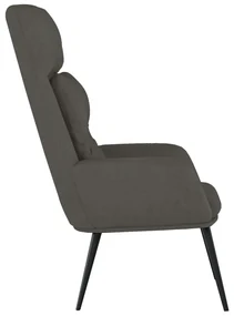 Poltrona rilassante grigio scuro in similpelle scamosciata