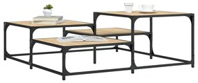 Tavolino salotto rovere sonoma 107x107x40 cm legno multistrato