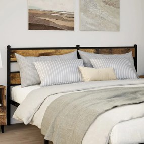 Testiera Rovere Fumo 200 Cm İn Ferro E Legno Multistrato /