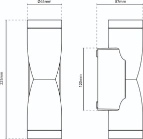 Applique Conica a Clessidra Bidirezionale IP65 GU10 - Corten