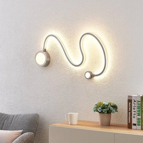 Applique da parete a LED Rion Lindby, dimmerabile, Alluminio / Grigio / Zincato, Soggiorno / Sala da pranzo, Metallo, Moderno, Applique a LED
