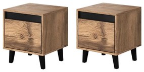 SET 2x Comodino NORD 45x40 cm marrone/antracite