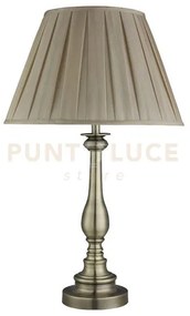 Lampada da tavolo fiamminga - metallo ottone anticato e paralume pl...