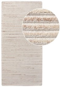 Passatoia in lana intrecciata a mano color crema 80x180 cm Mango - House Nordic