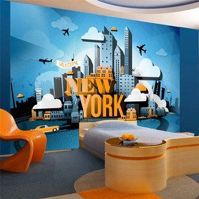 Fotomurale  New York  welcome  Colore Bianco, Dimensioni e Misure 150x105