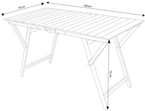 LUDICRUS - tavolo da giardino pieghevole salvaspazio in legno