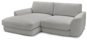 Divano angolare grigio chiaro (con penisola a sinistra/con chaise lounge) con rivestimento in bouclé Leonore – Bobochic Paris