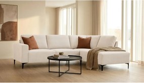 Divano angolare beige (con penisola a destra/a L) con rivestimento in ciniglia Fabian – Scandic