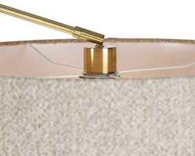 Lampada da terra oro con paralume bouclè tortora 50 cm orientabile - Editor