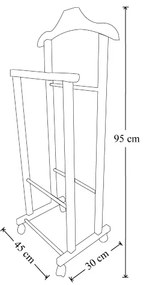 Indossatore appendiabiti da camera in legno LACCATO TORTORA