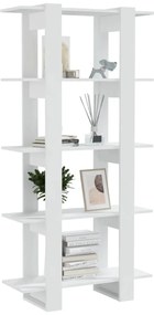 Libreria/divisorio bianco 80x30x160 cm in legno multistrato