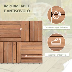 Pavimentazione da Esterno Incastrabile 27 Mattonelle in Legno  Marrone...
