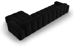 Divano angolare in velluto nero (angolo destro) Kendal - Micadoni Home