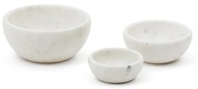 Kave Home - Set Safor di 3 ciotole in marmo bianco