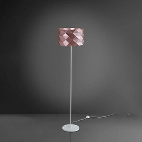 Lampada Da Terra Moderna 1 Luce Prisma In Polilux Rosa Metallico H153 Made In Italy