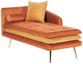 Chaise longue sinistra velluto arancione GONESSE Beliani