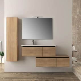 Mobile bagno sospeso rovere 140 cm