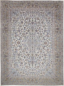 Kashan Tappeto 400x300 Blu (Iran) Annodato A Mano