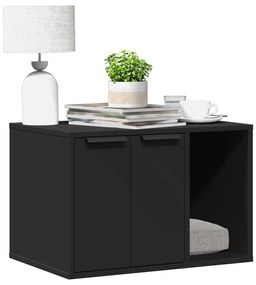 Recinto Per Lettiera Per Gatti Nero 60x40x40 Cm İn Truciolato /