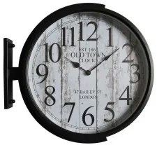 Orologio da Parete DKD Home Decor Cristallo Nero Dorato Ferro Loft (1) (45 x 6 x 45 cm)