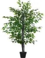 Easycomfort Albero Baniano Artificiale, Pianta Finta Decorativa Interno ed Esterno Alta 145cm, Verde