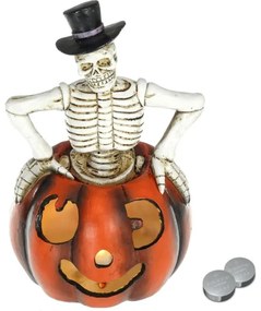 Retlux - LED Decorazione HALLOWEEN LED/2xLR44/bianco caldo scheletro in una zucca resina