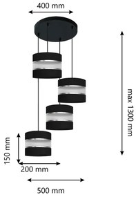 Lampadario su filo HELEN 4xE27/15W/230V nero