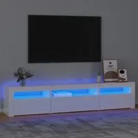 Mobile Porta TV con Luci LED Bianco Lucido 195x35x40 cm 3152742