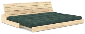 Divano letto in velluto a coste verde scuro 196 cm Base - Karup Design