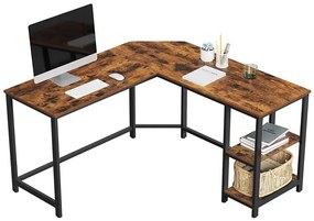 Scrivania angolare SOLEA marrone/nero