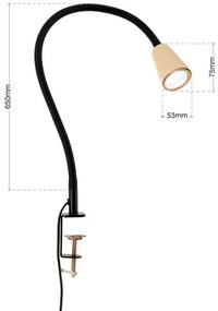 Orion - Lampada da tavolo flessibile con clip DOTTY 1xGU10/10W/230V beige/nero