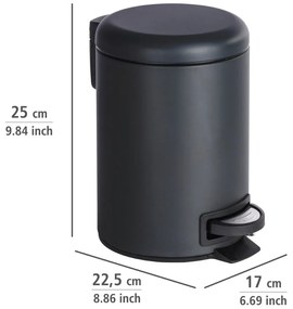 Pattumiera nera , 3 l Leman - Wenko