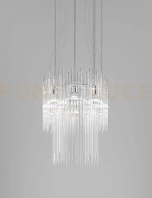 Diadema sospensione 60b cristallo cromo lucido 8 luci attacco e27