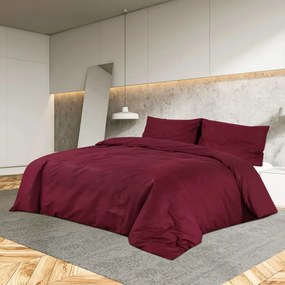 Set Copripiumino Bordeaux 140x200 Cm İn Microfibra Leggera /