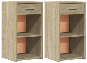 Comodini 2 pz rovere sonoma 35x34x65 cm in legno multistrato