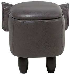 Pouf in tessuto similpelle grigio scuro ELEPHANT Beliani