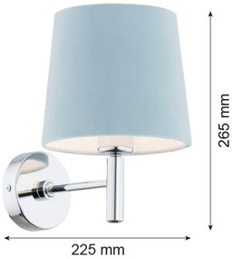 Argon 3910 - Applique BOLZANO 1xE27/15W/230V blu/cromo lucido