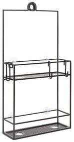 Mensola da bagno in acciaio nero sospesa Cubiko - Umbra