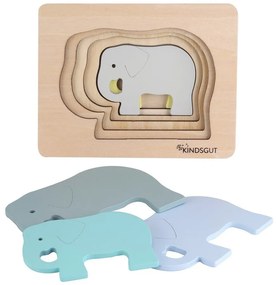 Puzzle a inserimento in legno Elephant - Kindsgut