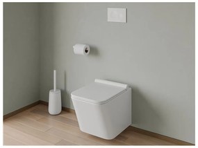 Pacchetto WC sospeso Bianco con Telaio e Piastra di attivazione Bianca tonda - CLEMONA