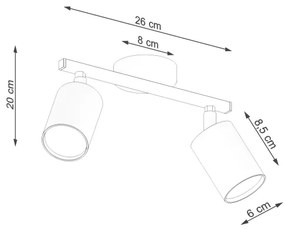 Sollux SL.1124 - Luce Spot LEMMI 2xGU10/40W/230V bianco