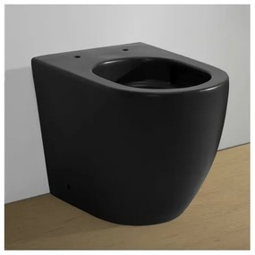 Wc filomuro tornado in ceramica nero opaco con sedile Tokyo