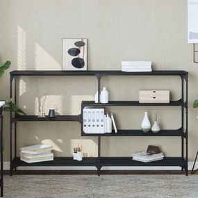 Tavolino Consolle Nero 160x32x95 Cm İn Legno Multistrato /