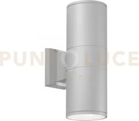 Applique biemissione jump silver 2 luci attacco e27 ip44 10,5x17x30cm