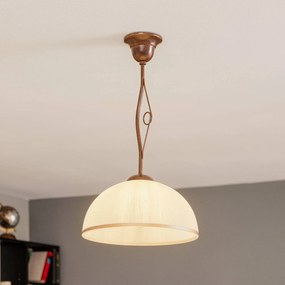 Lamkur Lampada a sospensione Roma in bianco e marrone, 1 luce