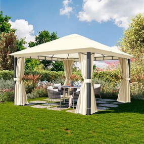 TOOLPORT Gazebo da giardino 4x4m, Softtop, 4 teli laterali, crema - (300686)