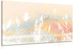Quadro su tela – Castello in paesaggio pastello