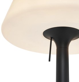 Lampada da terra moderna per esterni nera con paralume bianco IP44 - Big Virginia